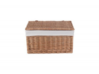 Basket, LARGE DOUBLE STEAMED STORAGE HAMPER with WHITE LINING