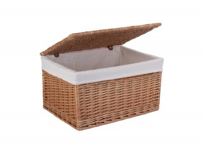 Basket, EXTRA LARGE DOUBLE STEAMED STORAGE HAMPER with WHITE LINING