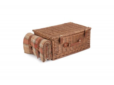 Basket, 4 PERSON AUTUMN RED TARTAN HAMPER