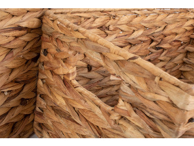 Basket, Set of 3 WATER HYACINTH RECTANGULAR STORAGE BASKETS 