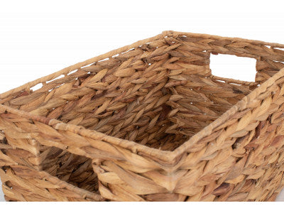 Basket, SMALL WATER HYACINTH RECTANGULAR STORAGE BASKET