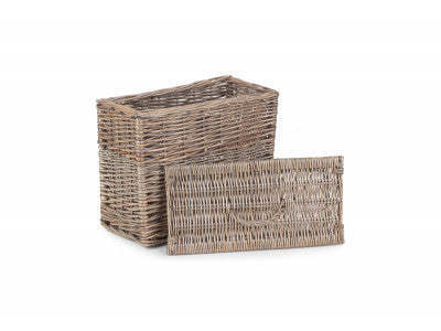 Basket, RECTANGULAR TOILET TIDY LIDDED BASKET