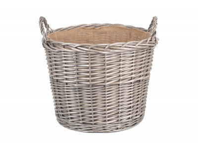 Basket, EXTRA LARGE ROUND LINED WICKER LOG BASKET