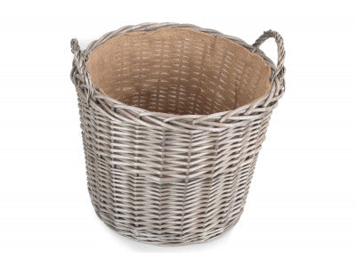 Basket, EXTRA LARGE ROUND LINED WICKER LOG BASKET
