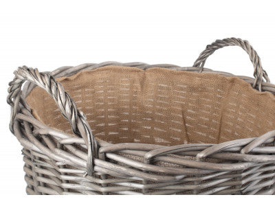 Basket, EXTRA LARGE ROUND LINED WICKER LOG BASKET
