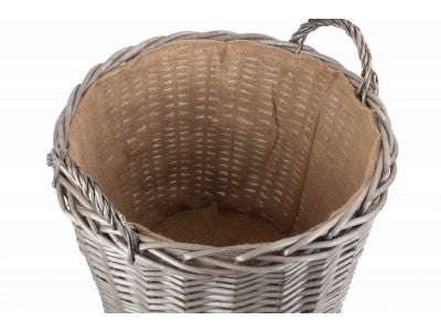 Basket, EXTRA LARGE ROUND LINED WICKER LOG BASKET