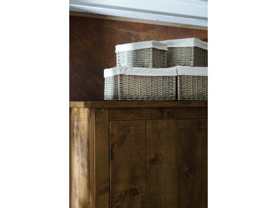 Basket, Set of 4 ANTIQUE WASH STORAGE BASKETS with WHITE LINING 