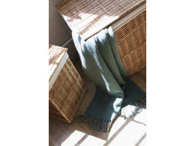 Basket, Set of 2 LIGHT STEAMED SQUARE LAUNDRY BASKET with WHITE LINING 