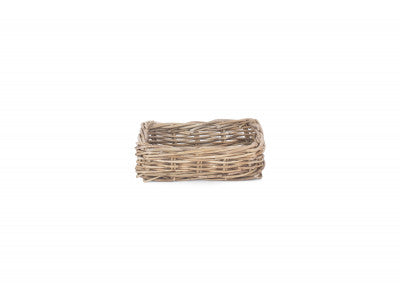 Basket, SMALL SHALLOW RATTAN RECTANGULAR BASKET