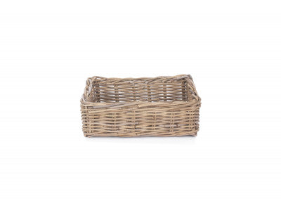 Basket, MEDIUM SHALLOW RATTAN RECTANGULAR BASKET