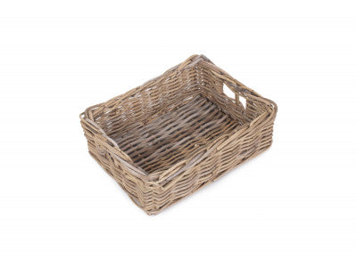 Basket, MEDIUM SHALLOW RATTAN RECTANGULAR BASKET