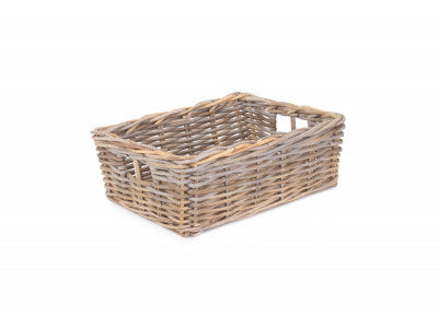 Basket, LARGE SHALLOW RATTAN RECTANGULAR BASKET