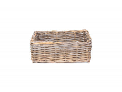 Basket, LARGE SHALLOW RATTAN RECTANGULAR BASKET