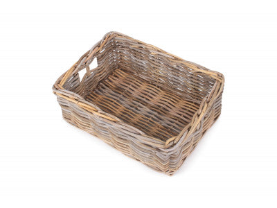 Basket, LARGE SHALLOW RATTAN RECTANGULAR BASKET