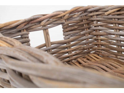 Basket, LARGE SHALLOW RATTAN RECTANGULAR BASKET
