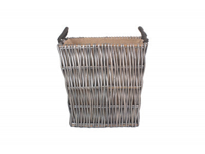 Basket, SMALL GREY RECTANGULAR LOG BASKET