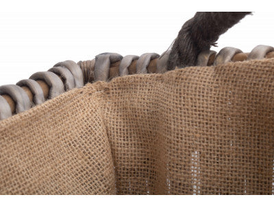 Basket, SMALL GREY RECTANGULAR LOG BASKET