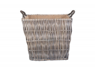 Basket, LARGE GREY RECTANGULAR LOG BASKET