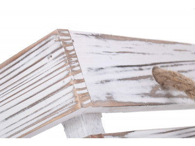 Basket, MEDIUM DISTRESSED WHITE ROPE HANDLED CRATE