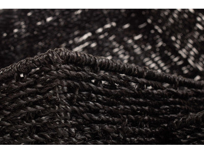 Basket, Set of 3 BLACK PAPER ROPE TRAY 