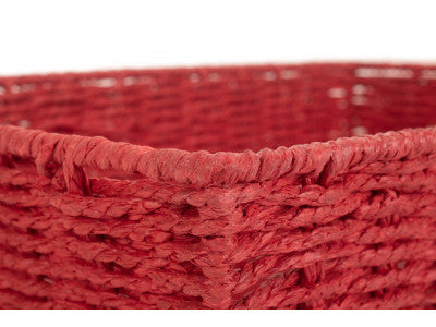 Basket, EXTRA LARGE RED PAPER ROPE TRAY