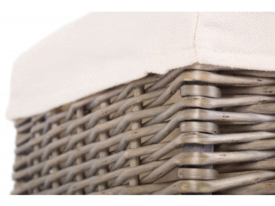 Basket, SMALL SQUARE ANTIQUE WASH LINED STORAGE BASKET