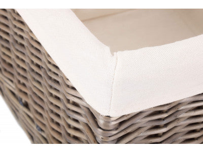 Basket, MEDIUM SQUARE ANTIQUE WASH LINED STORAGE BASKET