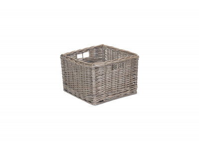 Basket, SMALL SQUARE ANTIQUE WASH UNLINED STORAGE BASKET
