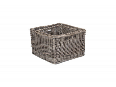 Basket, Set of 2 SQUARE ANTIQUE WASH UNLINED STORAGE BASKETS 
