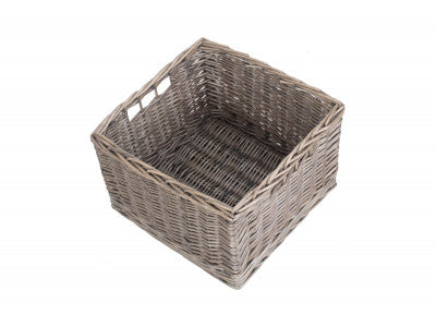 Basket, MEDIUM SQUARE ANTIQUE WASH UNLINED STORAGE BASKET