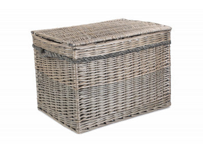 "Basket, 23" ANTIQUE WASH STORAGE HAMPER  - UNLINED"