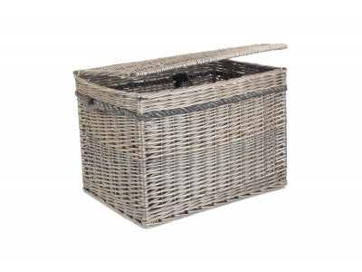 "Basket, 23" ANTIQUE WASH STORAGE HAMPER  - UNLINED"