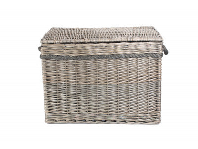 "Basket, 23" ANTIQUE WASH STORAGE HAMPER  - UNLINED"
