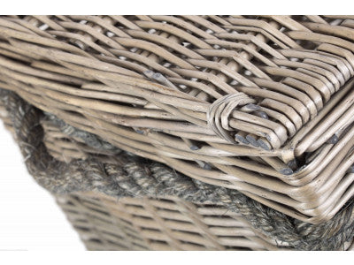 "Basket, 23" ANTIQUE WASH STORAGE HAMPER  - UNLINED"