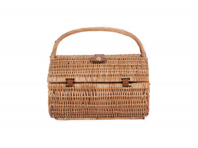 Basket, 2 PERSON GREEN TWEED BARREL HAMPER