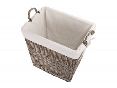 Basket, ANTIQUE WASH RECTANGULAR TAPERED LINEN BIN
