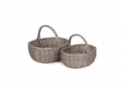 Basket, ANTIQUE WASH BATHROOM SHOPPER SET 2 - UNLINED