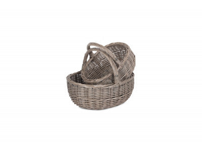 Basket, ANTIQUE WASH BATHROOM SHOPPER SET 2 - UNLINED