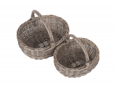 Basket, ANTIQUE WASH BATHROOM SHOPPER SET 2 - UNLINED