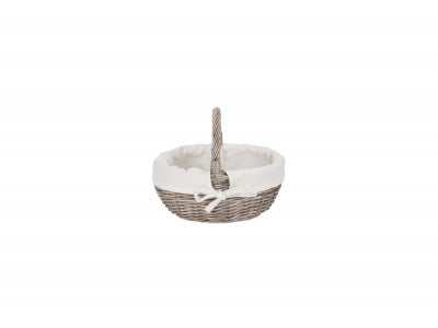 Basket, SMALL ANTIQUE WASH BATHROOM SHOPPER - LINED