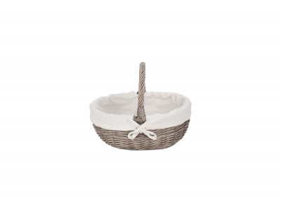 Basket, LARGE ANTIQUE WASH BATHROOM SHOPPER - LINED