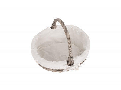 Basket, LARGE ANTIQUE WASH BATHROOM SHOPPER - LINED