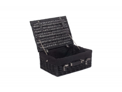 "Basket, 14" BLACK HAMPER with BLACK LINING"