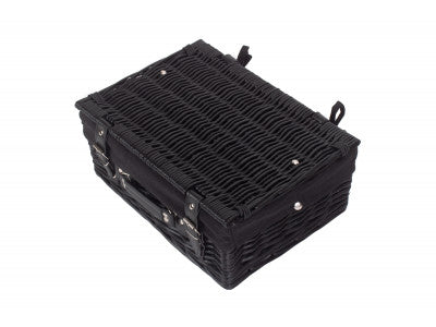 "Basket, 14" BLACK HAMPER with BLACK LINING"
