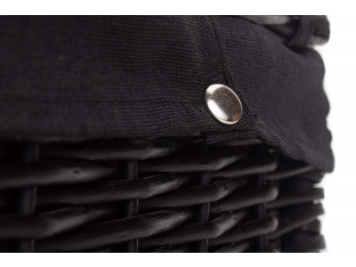 "Basket, 14" BLACK HAMPER with BLACK LINING"