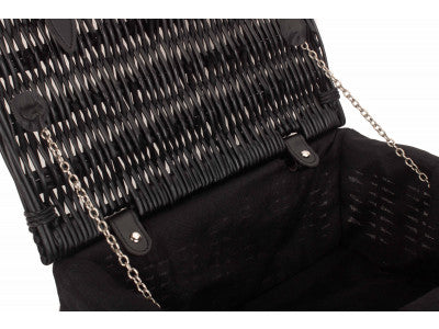 "Basket, 14" BLACK HAMPER with BLACK LINING"