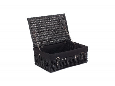 "Basket, 18" BLACK HAMPER with BLACK LINING"