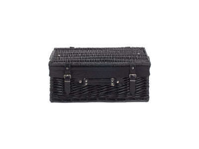 "Basket, 18" BLACK HAMPER with BLACK LINING"