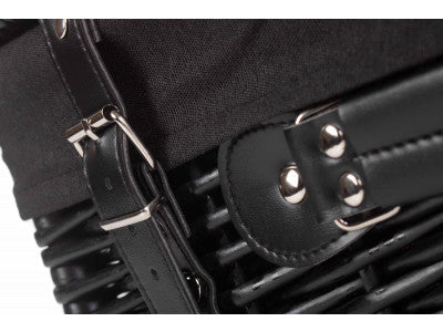 "Basket, 18" BLACK HAMPER with BLACK LINING"
