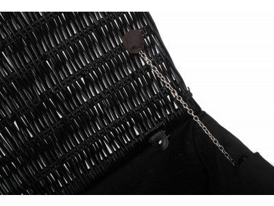 "Basket, 18" BLACK HAMPER with BLACK LINING"